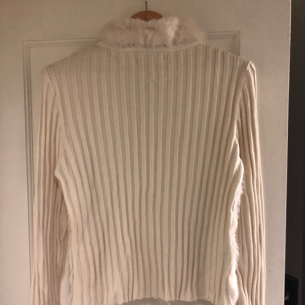 Sale!! Luxurious fur cardigan! WHBM size Large. - Picture 3 of 3